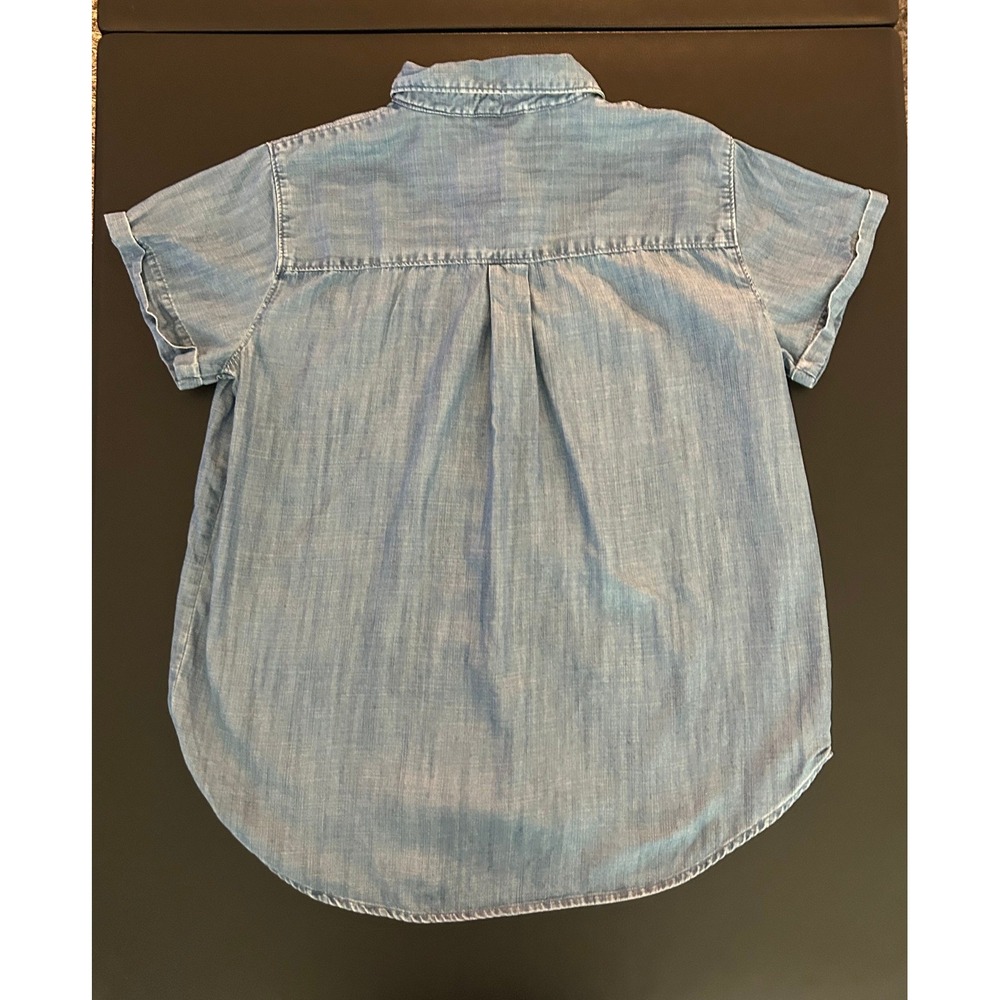 St Johns Bay Blue Lyocell Chambray Short Sleeve Button Down Shirt Large (1443) - Picture 2 of 9